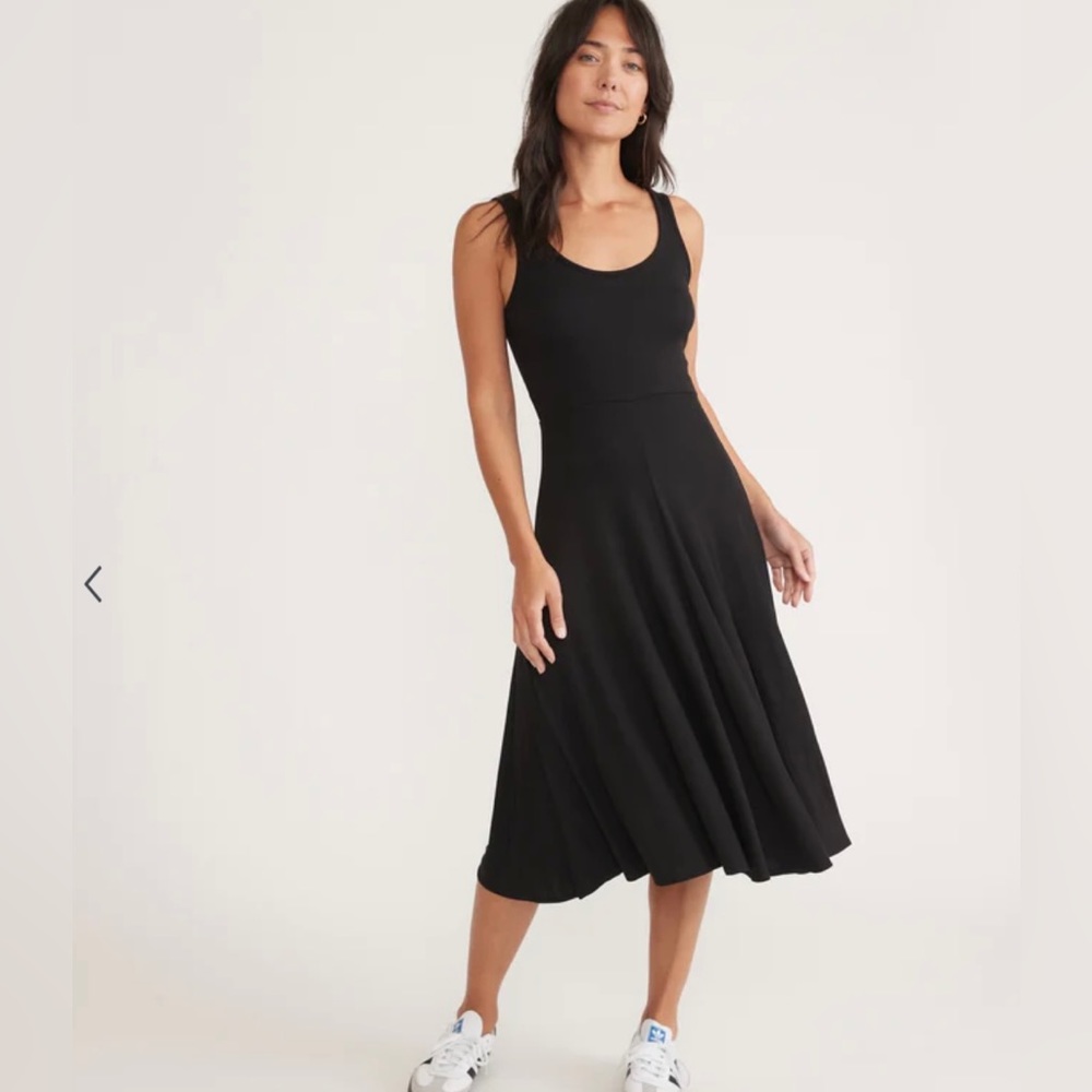 Marine Layer Black Midi Tank Dress